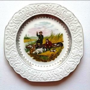 Vintage Wood&Sons Decorative Plate Wild Duck Shooting Embossed (# 1)